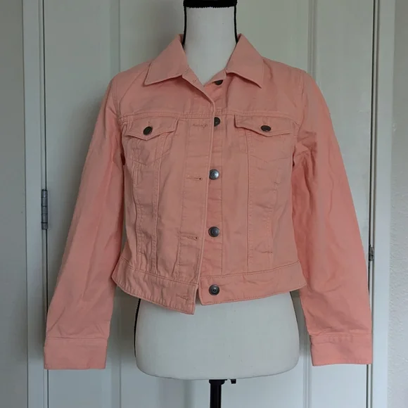 🛑NOT AVAILABLE🛑 Faded Glory peach women's denim jacket, size small (4-6) - Picture 3 of 15